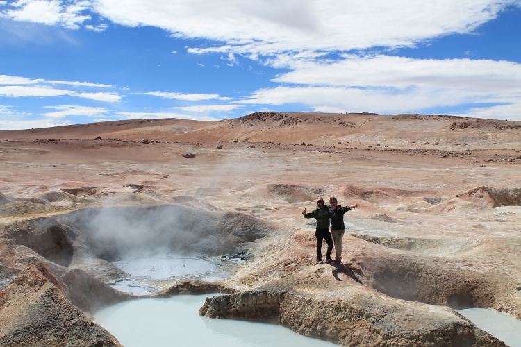 Loving the geysers with my new Chilean friend :)