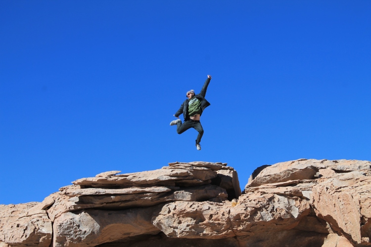 One of many jump photos attempted at various points throughout the south of Bolivia...