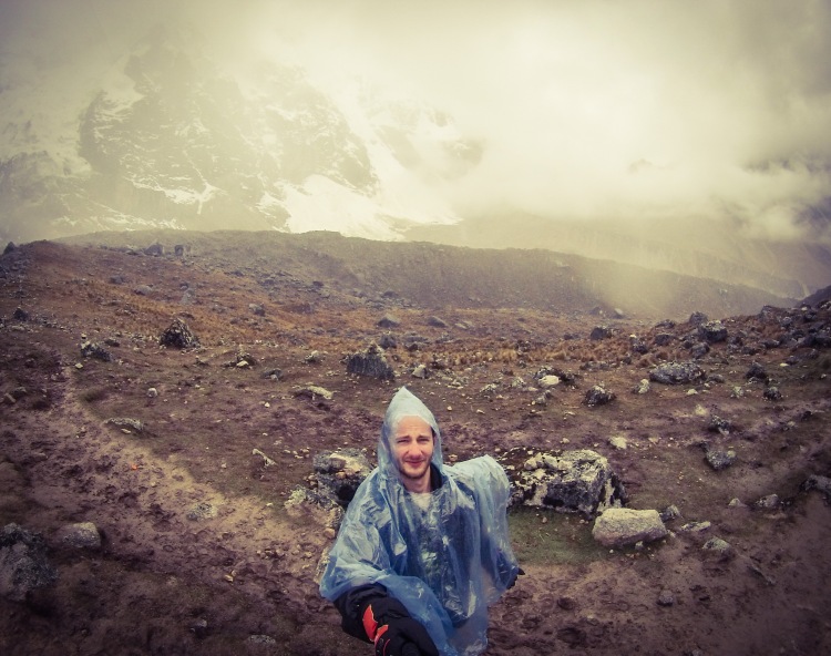 The dreaded poncho, just as I got to the hail and rain that greeted us at the top of the Salkantay Pass :)